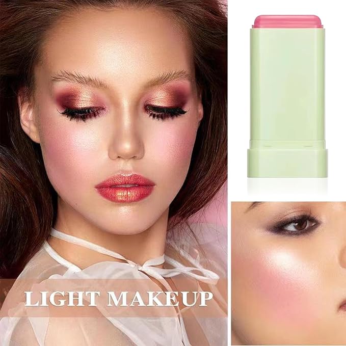 Cream Blush Stick,Waterproof Multi Makeup Cream Stick,Lightweight,Long-lasting,Easy To Use,2 in 1 Multi Blush for Cheeks & Lip Tint & Eyeshadow Makeup,Suitable for All Skin A