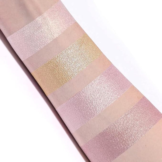 Boobeen Highlighter Palette - Powder Shimmer Highlighter Makeup Facial Illuminator Bronzer Palette - Waterproof Long Lasting