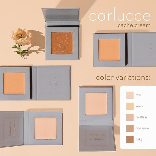 Carlucce Cache Cream 3-in-1 Makeup Color Palette, Faultless - Foundation, Concealer & Primer, Medium - Full Coverage, Natural Finish, Cruelty Free