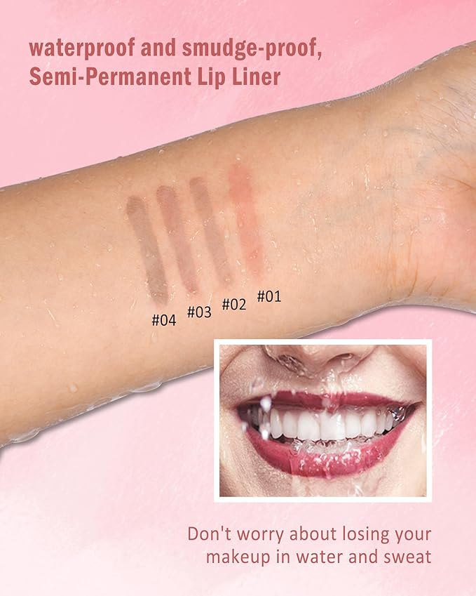 Peel Off Lip Liner Stain, Long Lasting Waterproof Lipliner Tattoo Stain, Transfer-Proof, High Pigmented Color Lipstain with Matte Finish, All-Day Stay Lipliner Makeup for Women, Neutral Mauve