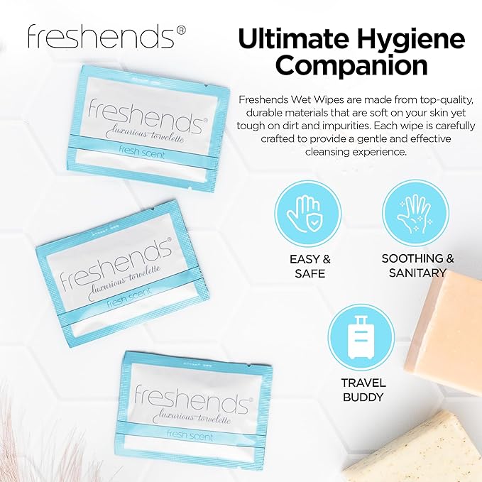 Luxurious Towelette Bundle for Hotels, Airbnbs, Clubs, Restaurants, Bars, and Weddings - Equate Fresh Scent Flushable Wet Wipes for Adults - 300-Pack, Blue