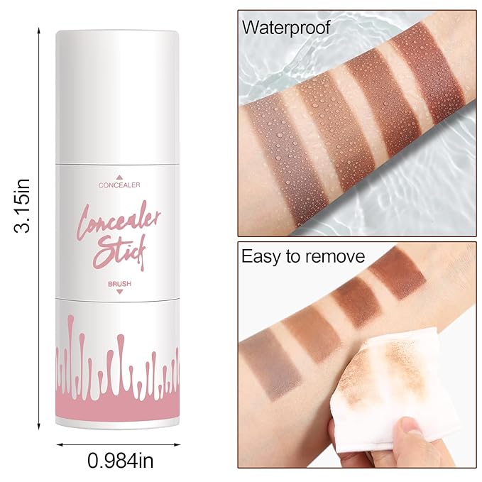Dual-Ended Contour Stick, Matte Face Shaping & Highlighter Stick, Waterproof Bronzer Pen, Non-greasy, Create a Lightweight Finishing Makeup