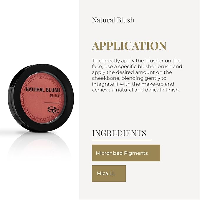 SALERM - Compact Powder Blush - Natural Blush - 8 g - Tone Scarlet - Natural-Looking Blush - Long-Lasting - Soft and Lightweight Texture - Buildable Coverage