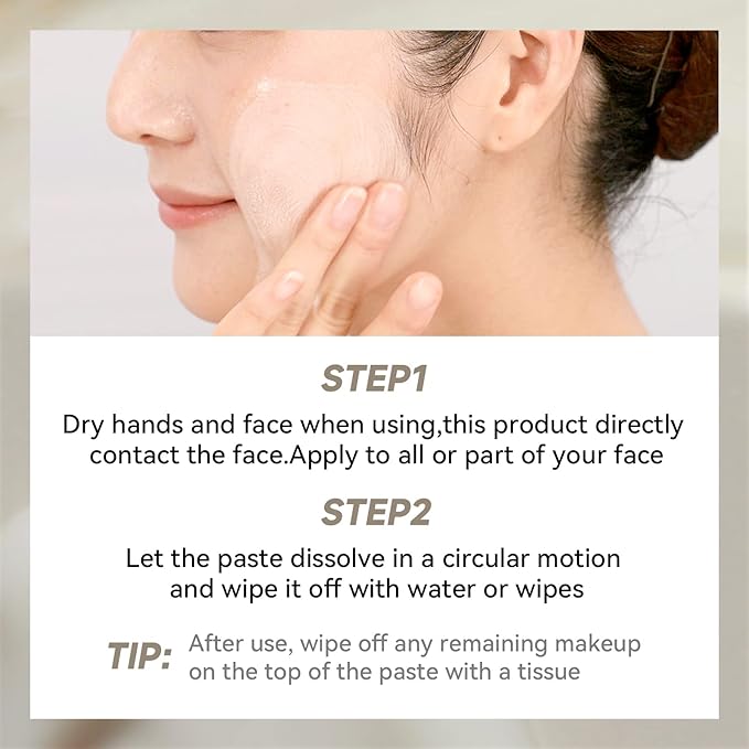 Face Makeup Remover Balm Stick and Moisturizer, Facial Cleanser and Cleansing Balm, 0.24 oz