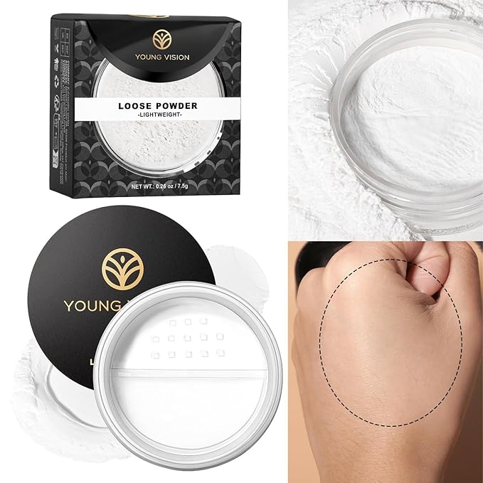 YOUNG VISION Flawless Finish Loose Face Powder - Translucent Setting Powder, Blurs Fine Lines & Imperfections, Lightweight, Long-Lasting, Suitable for All Skin Types, Makeup Essential