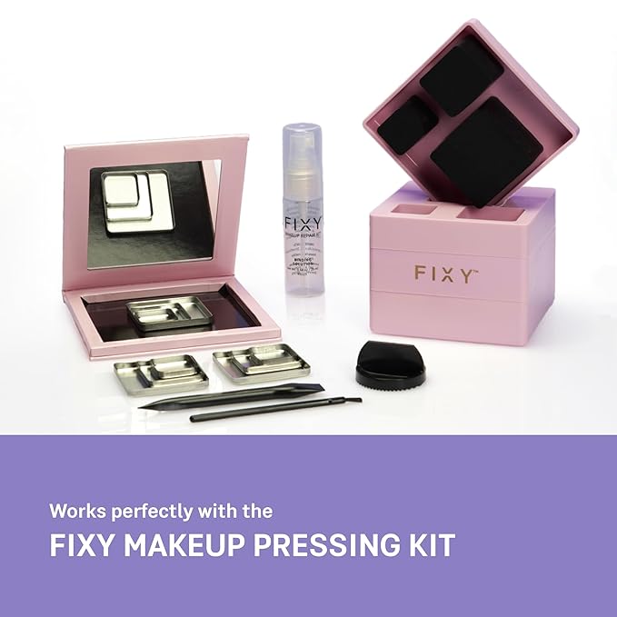 FIXY Repair Kit Repressing tool for Eyeshadow, Blush, & Highligher + Ultimate Refill with 30 square pans and FIXY Binder
