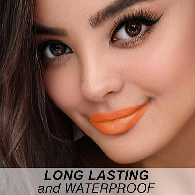 Matte Bullet Long Wear Lipstick - Vegan and Cruelty-Free - Smudge and Waterproof Matte Lipstick with Moisturizing Formula - All Day Comfort - (Tangerine Dream #14)