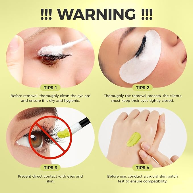 Eyelash Extension Remover Cream, Professional Lash Remover for Lash Extensions, Low Irritation, Fast Dissolution, Lash Extension Remover Cream for Salon Use, 5g (Lemon)