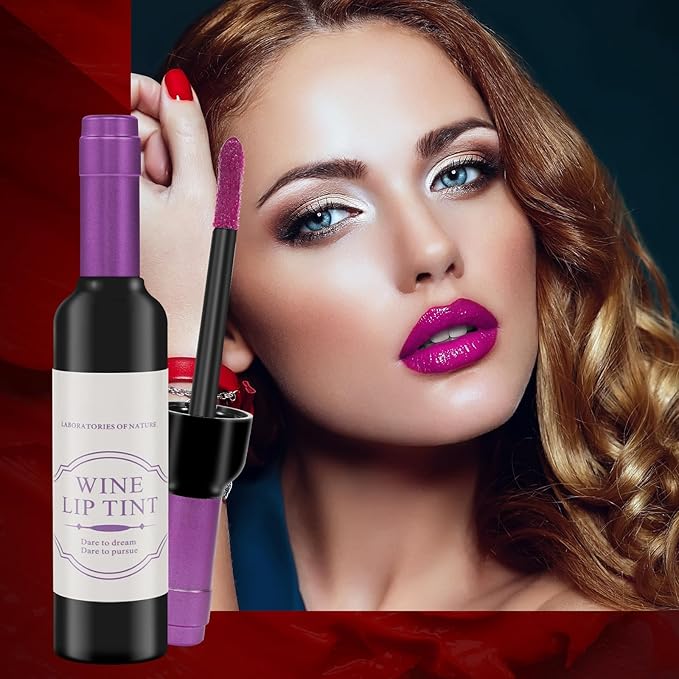ALIVER Wine Lip Tint 6 Colors/Set, Waterproof Long Lasting Lip Stain, Non stick Cup Lip Gloss, Light