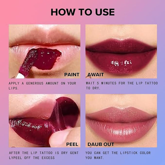 Peel Off Lip Tint, Waterproof Long Lasting Lip Stain, Matte Transfer-Proof Peel Off Lipstick, Non-Stick Cup Lip Color, Smudge-Free Lip Makeup for Women and Girls (05#, 1pc)
