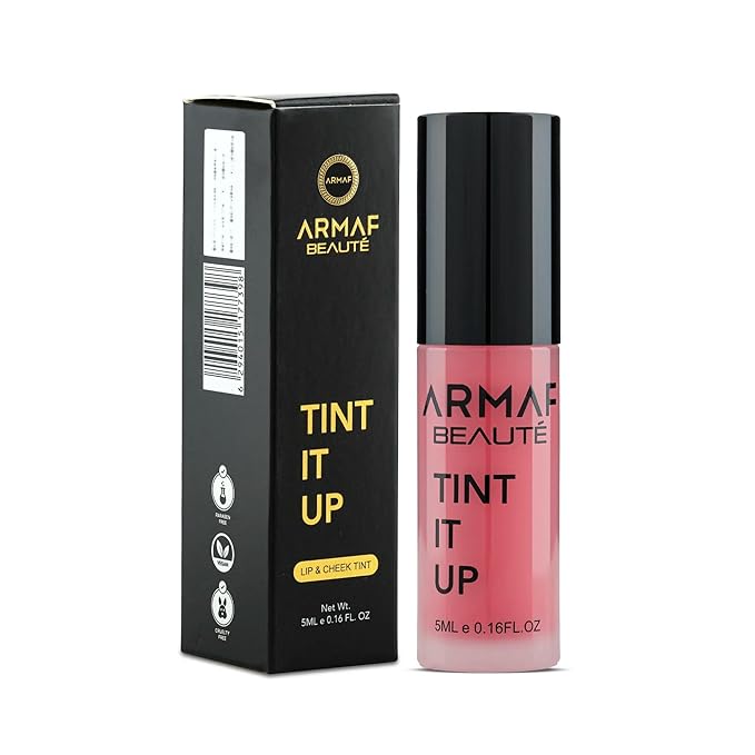 Armaf Beauté Tint It Up: Lip & Cheek Tint | Blush For Cheeks, Long Lasting, Highly Pigmented, Intense Color | Non Sticky | Red Pink, 5ml/0.16 fl.oz