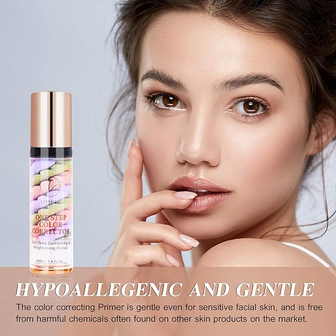 One Step Color Corrector, Isolation Cream, Makeup Primer Skin Tone Correcting and Brightening Primer, Oil Control Moisturizing, Latorice