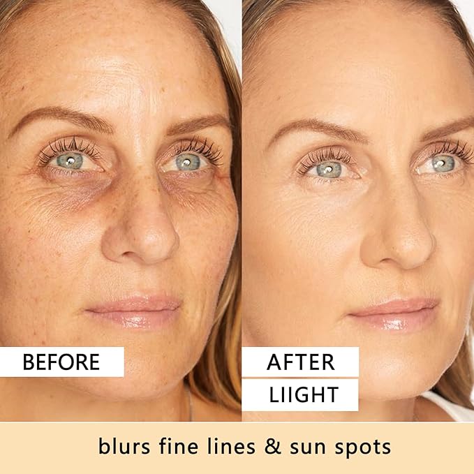 BB Blur Tinted Moisturizer SPF 30, BB Tinted Care Primerwith Brush, BB Cream Tinted Moisturizer for Woman (Light, 1)