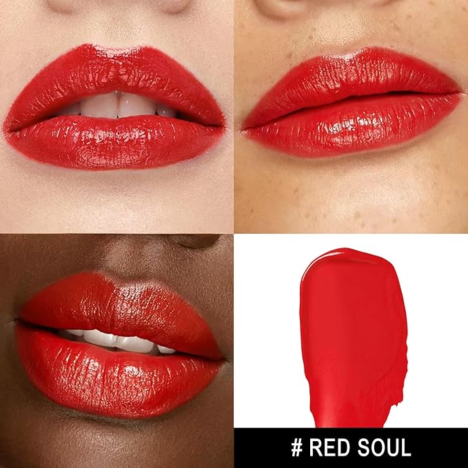 MAKI YIKA Moisture Red Lipstick for Women Hydrated Tinted Lip Balm for Dry Cracked Lips Weightless Glossy Lip Color Juicy Finish,MA063 Red Soul