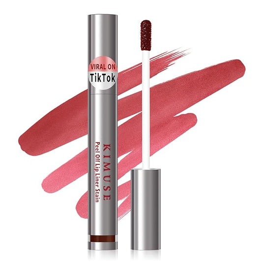 KIMUSE Peel Off Lip Liner Stain, Long Lasting Lip Tint Stain Peel Off, Waterproof, Transfer-Proof, Highly Pigmented Color Peel Off Lip Stain Liner, Matte Finish