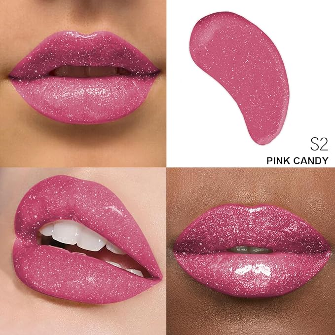 Shimmer Lip Gloss - Non-Sticky Girls Gloss - Long Lasting High Shine - 0.7 FL Oz Gloss for Girls & Women - Cruelty Free - (Pink Candy: S2)