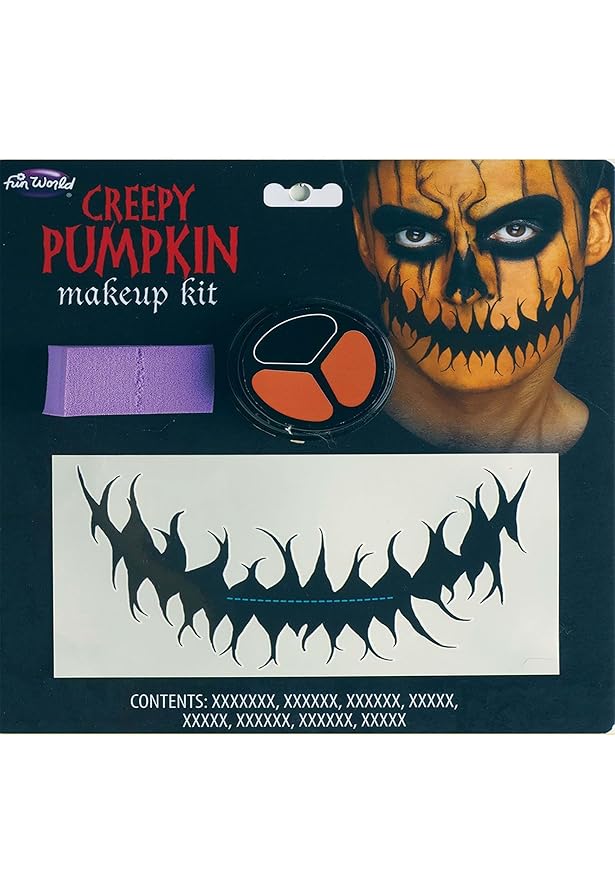 Fun World Creepy Pumpkin Mouth Tattoo Makeup Kit