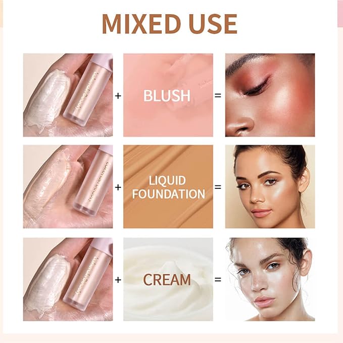 MEICOLY Liquid Highlighter,Long Lasting Liquid Luminizer Shimmer Stick,Waterproof Smooth Highlight Face Illuminator,Silky Natural Glow Makeup Sparkly Highlighters for Face,01 Enlighten