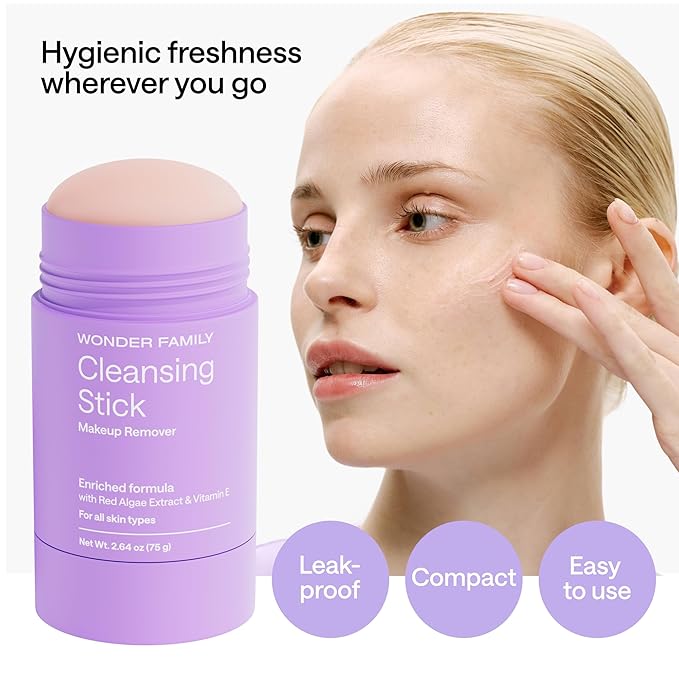 Cleansing Gel Makeup Remover Stick - Melt Cosmetics with Travel Size Facial Cleanser for Sensitive Skin - Cleansing Balm - Clean Makeup Travel Face Cleanser Balm - Paraben, Sulfate Free, 2 Pack