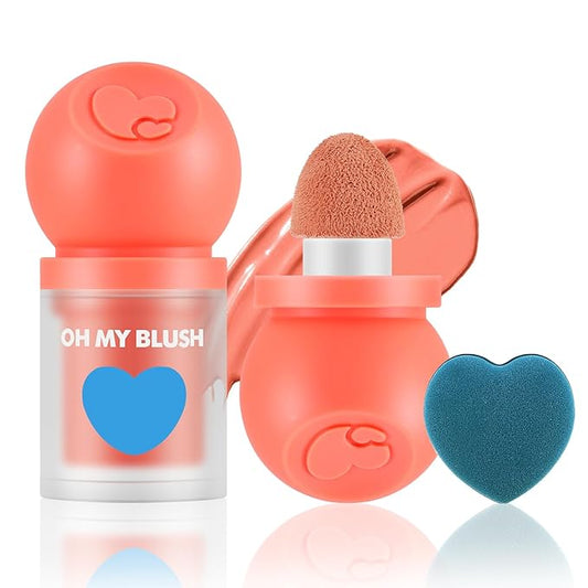 Boobeen Soft Liquid Blush Tint Cheek Blusher, Cream Blush Face Makeup with Cushion Applicator, Long Lasting, Moisturizing, Leaving a Matte Dewy Makeup Look