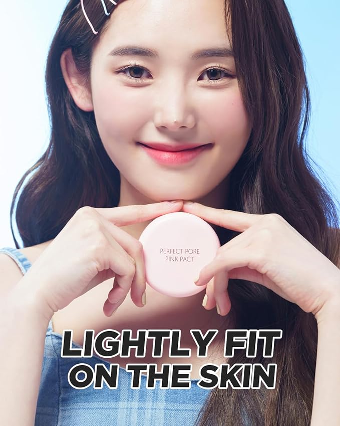 THESAEM Saemmul Perfect Pore Pink Pact - Makeup Finishing Pressed Powder for Sebum Control and Pore Minimization, Soothes Sensitive Skin with Calamine, Setting Powder, Clumps Free 12g. 2 Pack