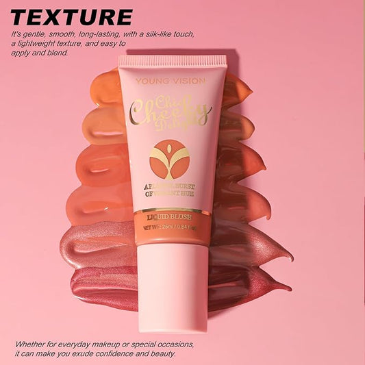 Liquid Blush, Cream Blush for Cheeks, Matte Natural Blush, Lightweight, long-lasting, highly pigmented formula blushes for women. (#02, 25ml)