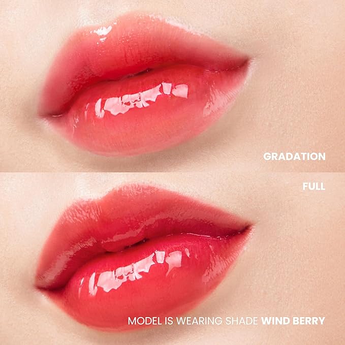 MERYTHOD Reel-Tattoo Glass Lip Stain Glossy Tinted Quick Setting (6 Colors) (03 Wind Berry)