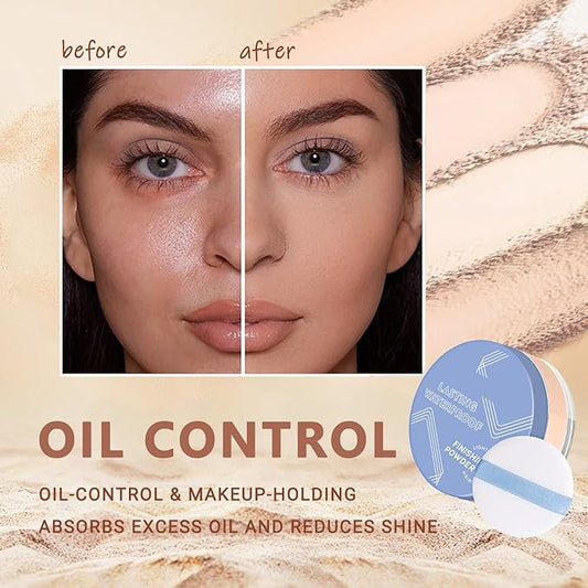 Soft Focus Loose Setting Powder Makeup,Oil Control Lightweight Matte Face Powder,Lasting Waterproof Finishing Powder Foundation Makeup Cruelty Free,Puff Included,0.46 oz(DARK COMPLEXION)