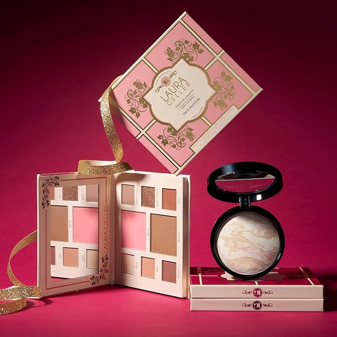 LAURA GELLER NEW YORK Party in a Palette, Ready to Jetset! + Baked Balance-n-Brighten Powder Foundation, Deep