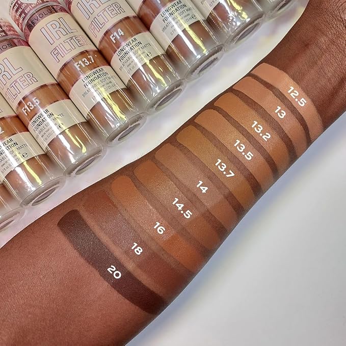 Revolution, IRL Filter Longwear Foundation, Soft & Breathable Formula, Medium to Full Coverage, Matte Finish, F10, 0.7 fl oz