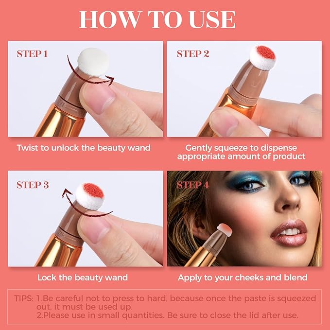 Contour Beauty Wand, Liquid Face Concealer Contouring Highlighter Blusher Stick with Cushion Applicator, Long Lasting Smooth Natural Matte Finish, Lightweight Blendable Super Silky Cream Contour Stick (3Pcs(01#Contour+03# Blush+05#Highlighter))