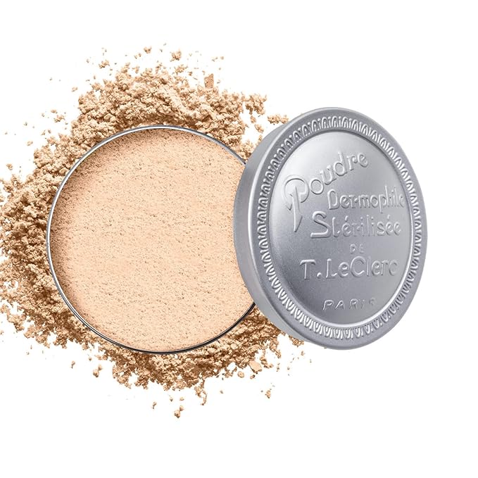 T. LeClerc Loose Facial Powder - Face Makeup Setting Powder Longwear, Blendable Mineral Minimizes Pores & Perfects Skin Tones Blurs Fine Lines Foundation, Concealer, Smoothes, Mattifies (Camelia)