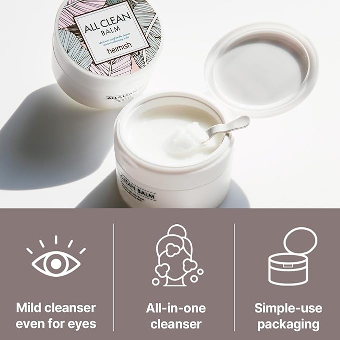 HEIMISH All Clean Balm - Cleansing Balm, Waterproof Makeup Remover, Face Cleanser, Oil Based Cleanser, Korean Skincare with Natural Aroma Oil, Vegan, For All Skin Types, 4.0fl.oz/120ml
