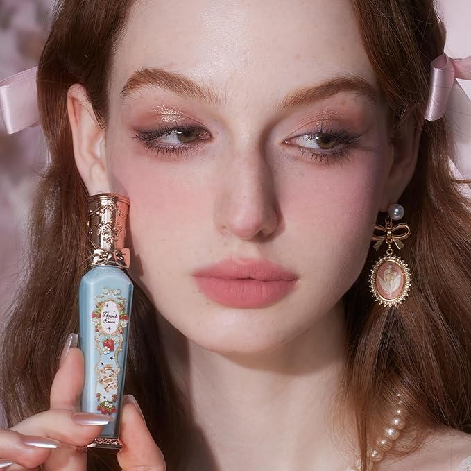 Flower Knows Strawberry Rococo Cloud Lip Cream,Velvety Matte Liquid Lipstick,Nude Lipstick,Long Lasting Lip Stain,Kiss-proof Blurred Lipstick for Girls&Women,0.12 Fl Oz(S01 Soy Milk Cheese)