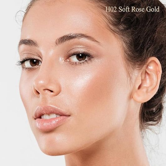 Dewy Highlighter Makeup, Highlighter Makeup Stick for Face and Body, Radiant & Shimmer Glow, Buildable Color for All Day | Vegan & Cruelty-Free | Champagne Rose Gold 15g/0.53fl.Oz
