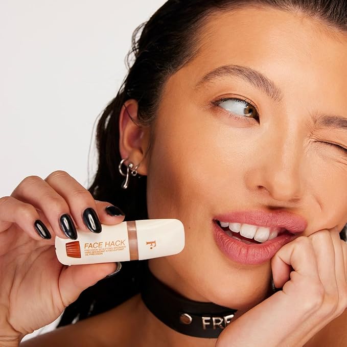 Freck Beauty FACE HACK Precision Sculpting Bronzer Stick – Creamy Buildable Formula, Natural Skin-Like Finish, Precision Almond Tip Applicator, Vegan Cruelty-Free | MEDIUM (Neutral Warm Undertone)
