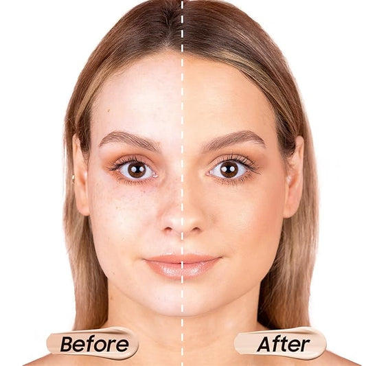 Matte Liquid Foundation Full Coverage - Flawless & Lightweight Matte Oil Control Cream Foundation Makeup Create Flawless Face Makeup for All Skin Types (2 Pack #102 Nude)