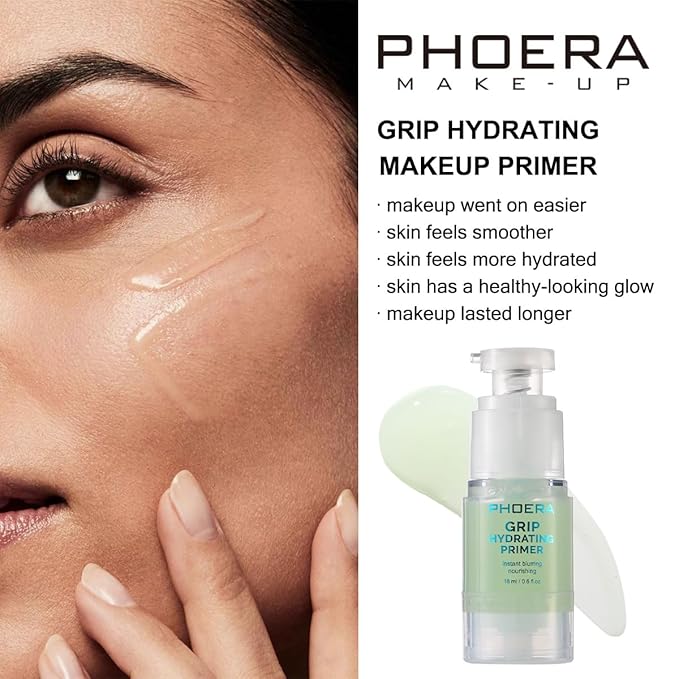 PHOERA Primer for Face Makeup, Pore Shrink Wrinkles Remove Fine Lines Hydration Clean Prime B-18ML