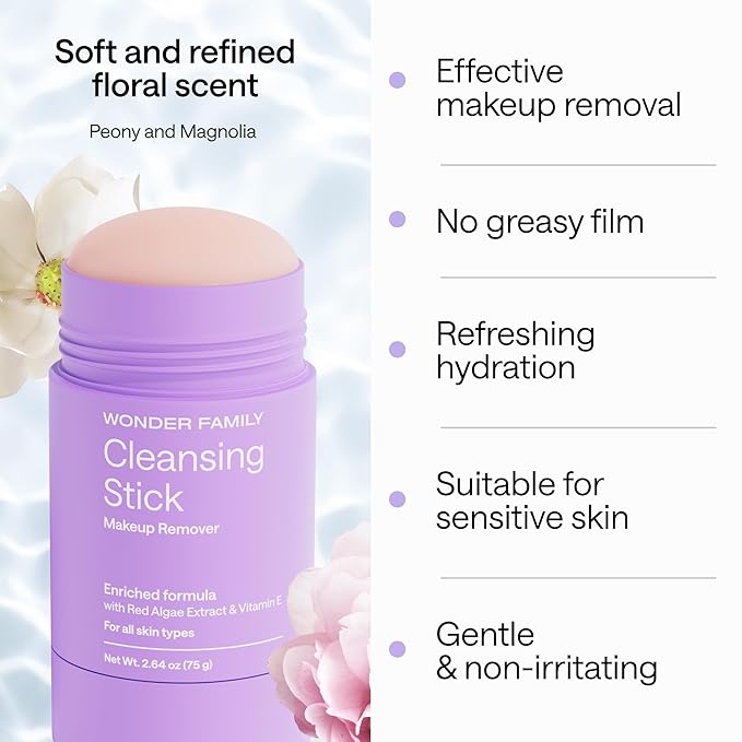 Cleansing Gel Makeup Remover Stick - Melt Cosmetics with Travel Size Facial Cleanser for Sensitive Skin - Cleansing Balm - Clean Makeup Travel Face Cleanser Balm - Paraben, Sulfate Free, 2 Pack
