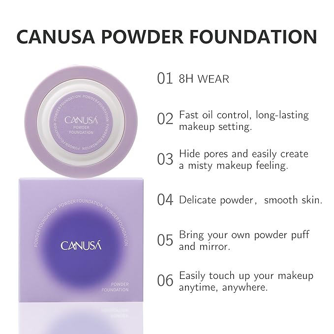 POWDER FOUNDATION soft-focus formula, fine pores, and long-las ting, makeup setting (A, ONE SIZE)