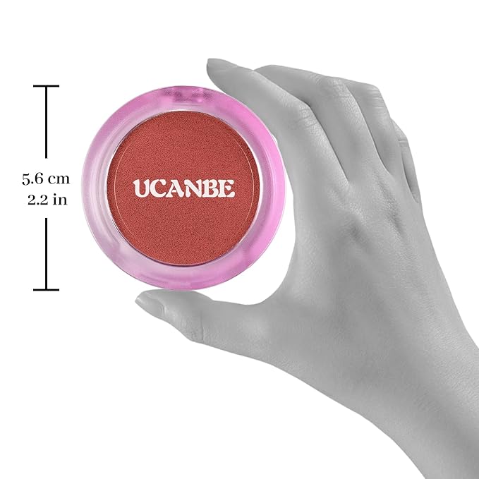UCANBE Matte Cream-To-Powder Blush Makeup Palette, Highly Pigmented Lightweight Blush for Cheek and Eye, Blendable Flawless Velvety Coverage Face Blushes Make up 0.25 Ounce, Carrot