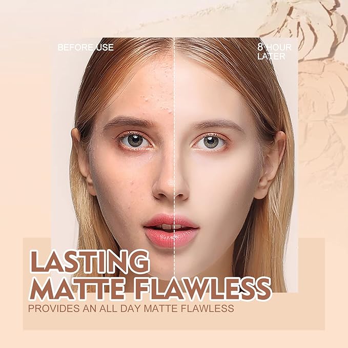 SACE LADY Face Powder Waterproof Sets Makeup, Controls Shine, Smooth Fine Lines for Flawless Lightweight Finish, Long Lasting Matte Compact Setting Powder Cosmetics Cruelty-free, 0.35oz (#03)
