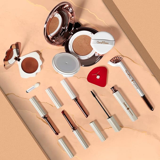 All In One Makeup Gift Kit for Woman and Teens - Shell Makeup Set
