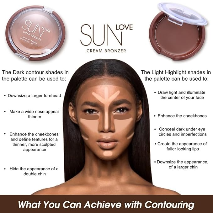 MAEPEOR Matte Cream Bronzer 6 Colors Face Sculpting Contour Bronzers Palette Long Lasting SweatProof Face Bronzer (06 Toffee)