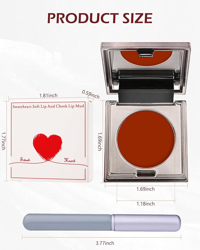Long Lasting 2-in-1 Creme Cheek Blush + Lip Stain Lipstick, High Pigmented Tinted Lip Balm Blusher with Brush,Hydrating Cream Texture for Cheek,Eye & Lip Tint, Women's Day Makeup Gift for Women-02