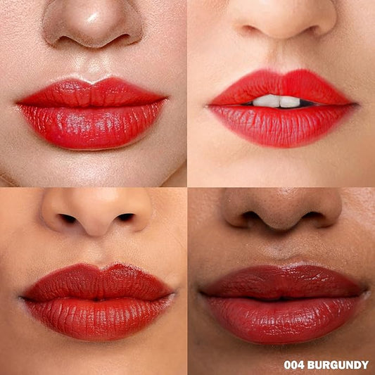 Peel Off Lip Stain NEW FORMULA - Long Lasting, Transfer Proof and Waterproof Tattoo Lip Tint, Matte Finish Lip Stain Peel Off, Infused with Vitamin E & Algin & Hydroxyacetophenone, #004 Burgundy