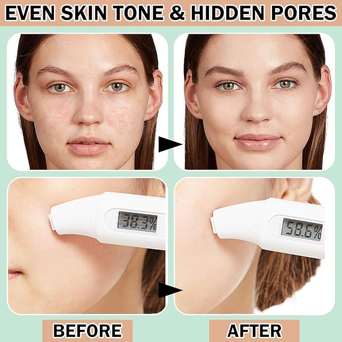 2PCS One Step Color Corrector,Color Correcting Facial Serum,Color Corrector Isolation Cream,Moisturizing Long Lasting Oil Control Invisible Pore Face Concealer Foundation Makeup Primer Base for Face