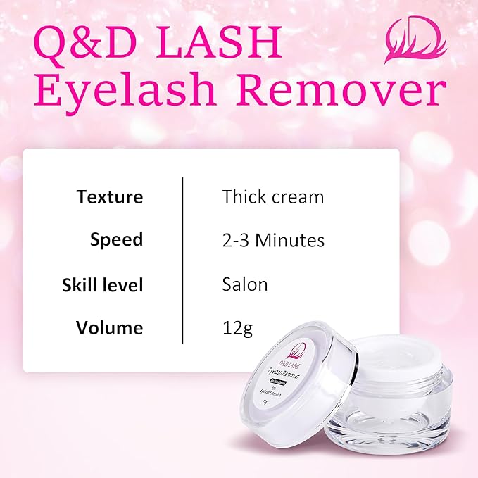 Q&D LASH Eyelash Extension Remover Cream Professional Eyelashes Extensions Adhesive Remover Cream Low Irritation for Sensitive Skin No Irritation No Odor Smell