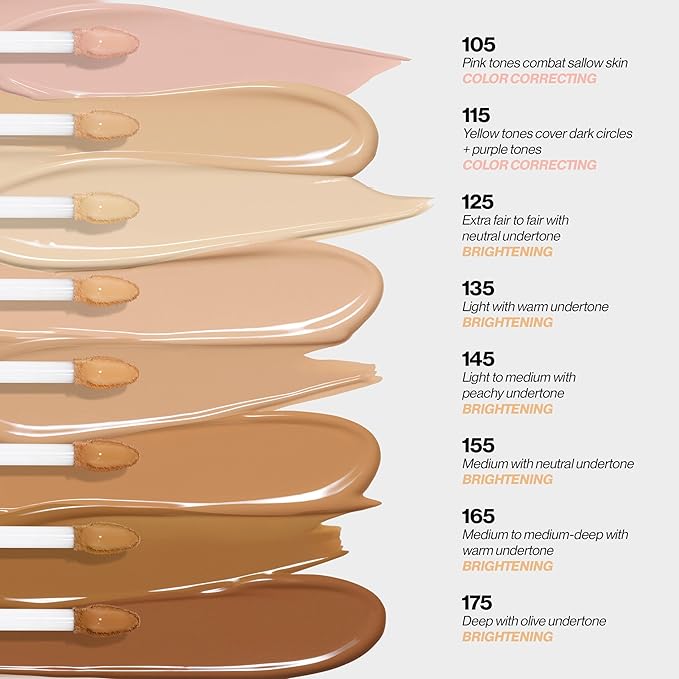 Revlon Glimmer Correcting Concealer, Liquid Under Eye Makeup, Made with Caffeine, Vitamin C, & Stevioside, 115, 0.3 fl oz