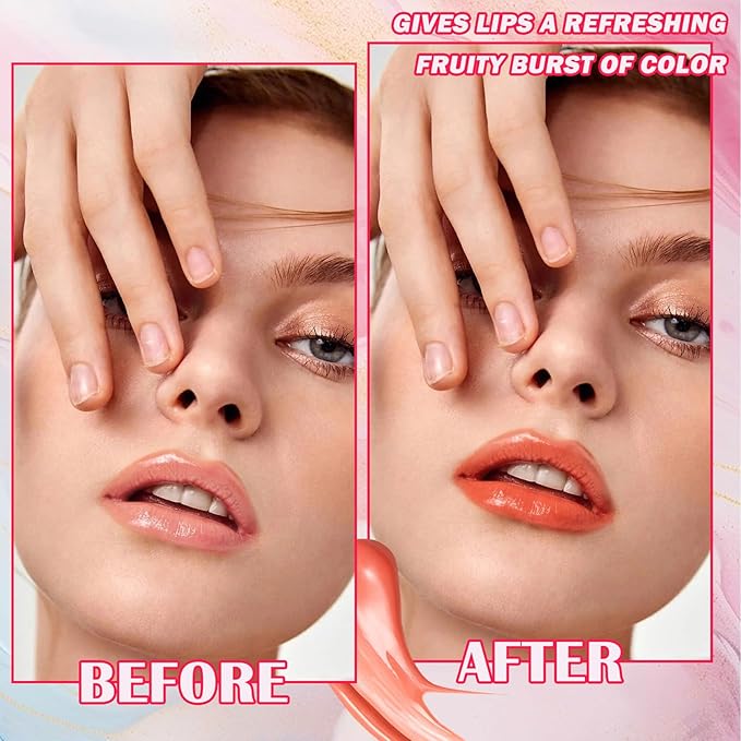 6 Colors Lip Tint Stain Set,Mini Liquid Lipstick Moisturizing Long Lasting Plumping High Pigmented Lip Gloss Set,Lightweight Non-Stick Cup Matte Lipstick for Waterproof Cheek and Lip Tint Makeup C